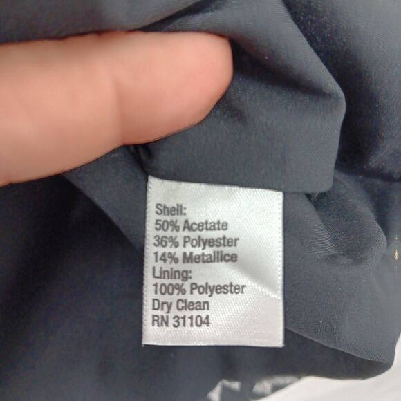 Cynthia Rowley Metallic Geo Pattern Fit & Flare Dress Black White Silver Size 2 - Picture 8 of 14